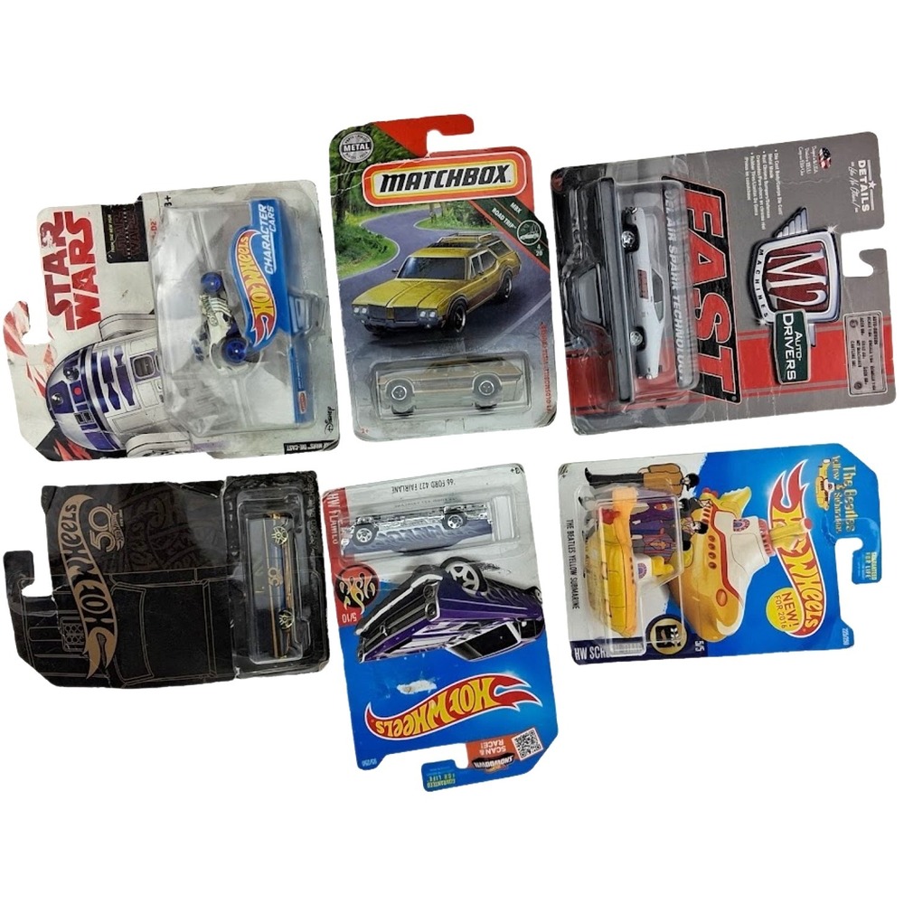 6pc Hot Wheels Matchbox Cars M2 Machines Toy Lot Yellow‎ Submarine Star Wars NEW